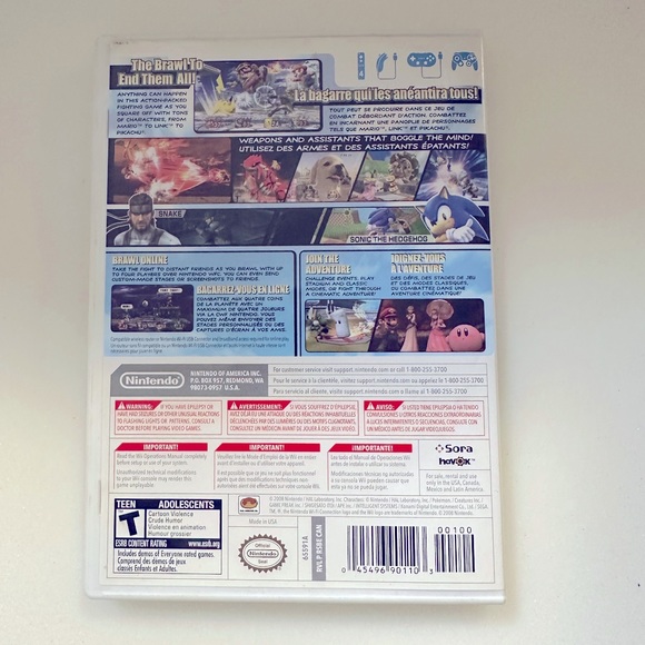 Wii Super Smash Bros Brawl Video Game - Picture 2 of 4